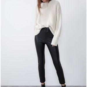 Zara High Waisted Leather Leggings
